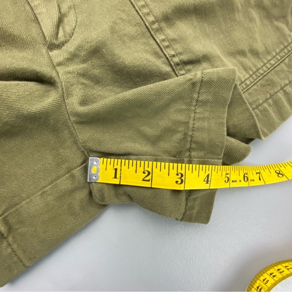 Banana Republic high belted waist olive drab green vegan cotton shorts wms sz 10 - Picture 10 of 14